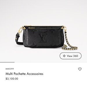 Louis Vuitton Black Multi Pochette with Gold Accents